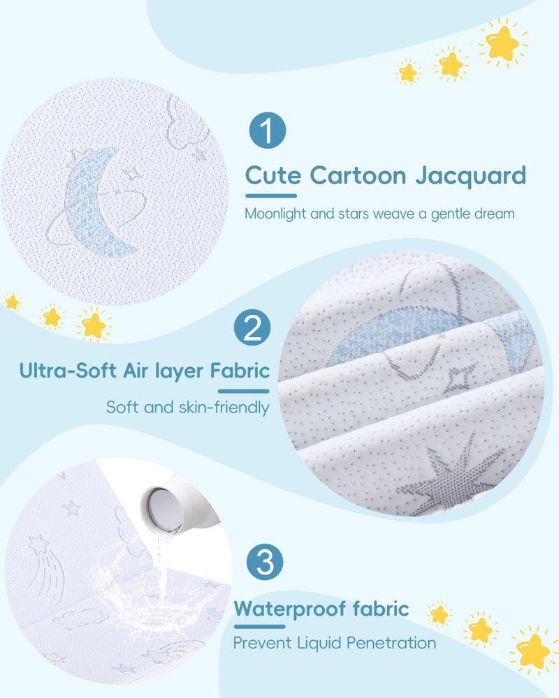 VRSHOAT Trifold Pack and Play Mattress 38"x26", Double-Layer Pack N Play Mattresses for Baby Toddler with Waterproof Washable Breathable Cover, Portable Mini Crib Mattress for Playpen - Image 4