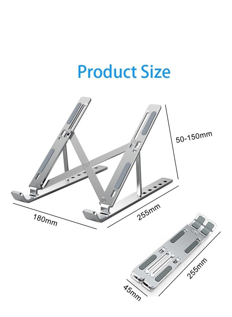 Laptop Stand Adjustable Laptop Riser Portable Laptop Holder Ventilated Cooling Notebook Stand with 6 Adjustable Angles for 10-16”Laptops - Image 2