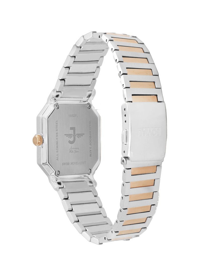 Jovial JOVIAL 18528LAMQ03E Women's Fashion Watch Stainless Steel Band Watch,28mm, Black Dial  - Image 3