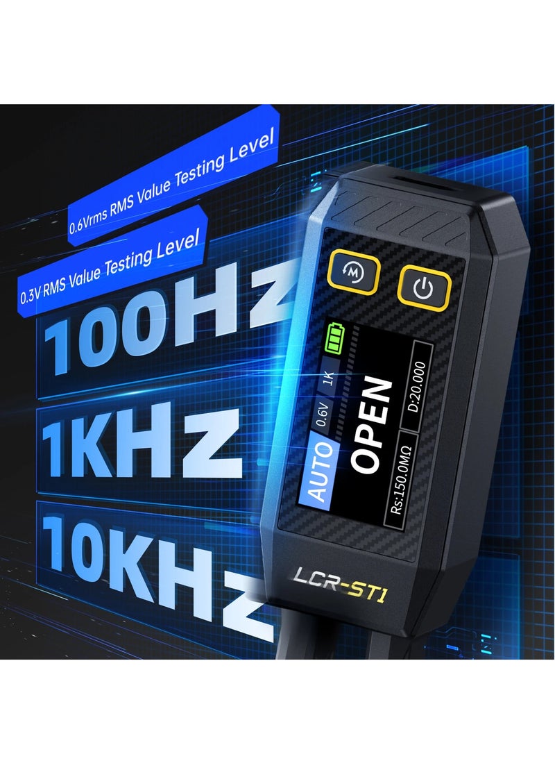 FNIRSI - LCR-ST1 10KHz LCR Meter Tweezer, Mini Smart SMD Tester, ESR Meter, Maximum accuracy 0.5%, Capacitance Inductance Continuity Diode Tester, Auto Component Recognition Electronic Component Analyze - Image 1