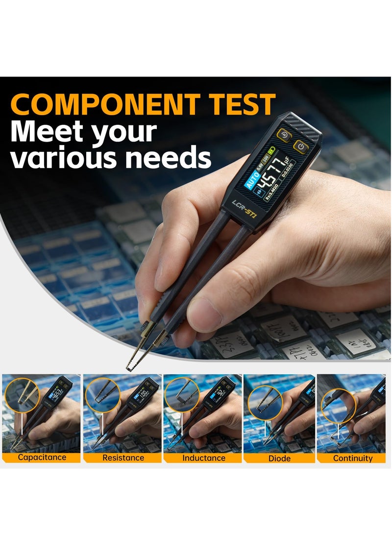 FNIRSI - LCR-ST1 10KHz LCR Meter Tweezer, Mini Smart SMD Tester, ESR Meter, Maximum accuracy 0.5%, Capacitance Inductance Continuity Diode Tester, Auto Component Recognition Electronic Component Analyze - Image 1