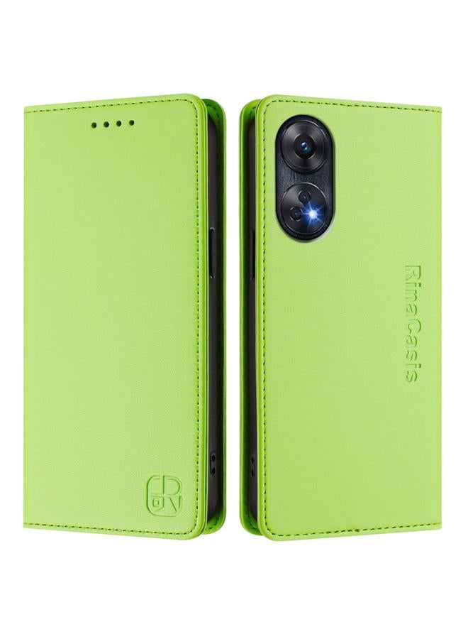 S-TOP Case For OPPO Reno8 T 4G RC01 Dual-Folded Magnetic Suction RFID Leather Phone Case - Image 2