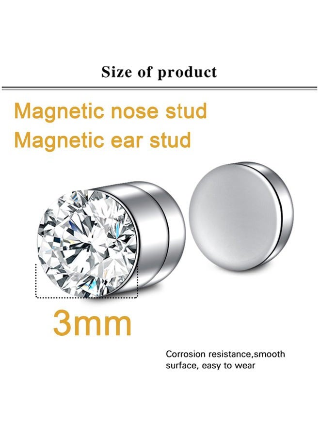 MODRSA Fake Noes Ring Hoop Fake Septum Fake Nose Ring Magnetic Septum Nose Ring Fake Nose Piercing Fake Nose Ring Stud Double Fake Noe Rings for Women Men, metal, stainless-steel - Image 2