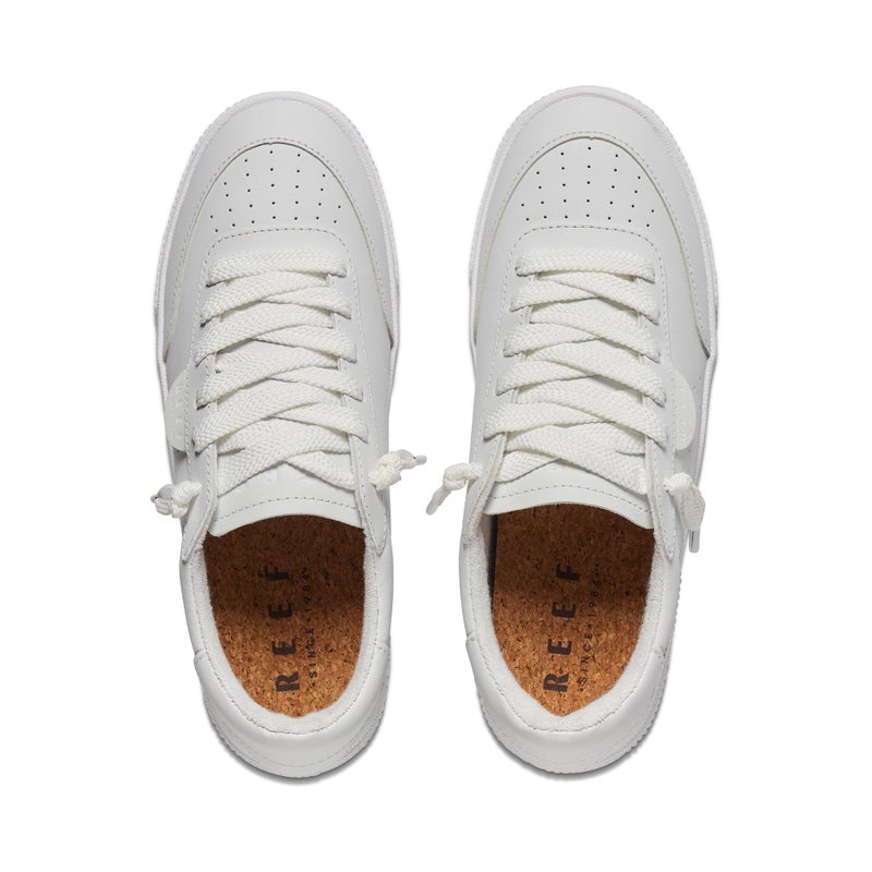 REEF Womens Shoes, Lay Day Seas, White Leather, 9 - Image 4