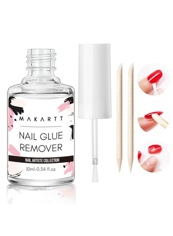 MAKARTT مزيل غراء الأظافر من ماكارت لظافر الضغط 10 مل مزيل الغراء لظافر الأكريليك والأظافر الاصطناعية مزيل لاصق خالي من الأسيتون لا يمكنه إزالة طلاء الأظافر الجل - Image 1