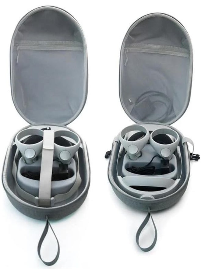 DOBE Storage Case for Meta Quest 2 / Q3 / Q3S, EVA Organiser Bag with Thumb Grips and Silicone Case, Grey - Image 5