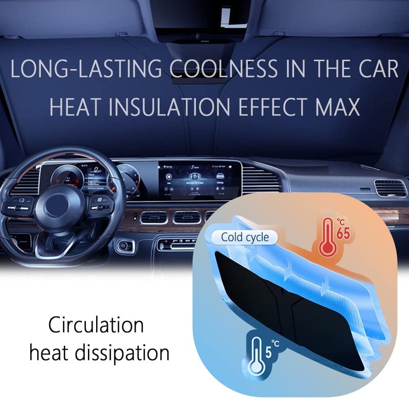 Aokdom 300T Thickened Sunshade for Car Windshield,Windshield Sun Shade for Blocking 99% Sunlight & Heat,Summer Cars Essentials Sun Cover for Car Windshields Fits Small Truck,SUV (XXL: 63x33 inch) - Image 5