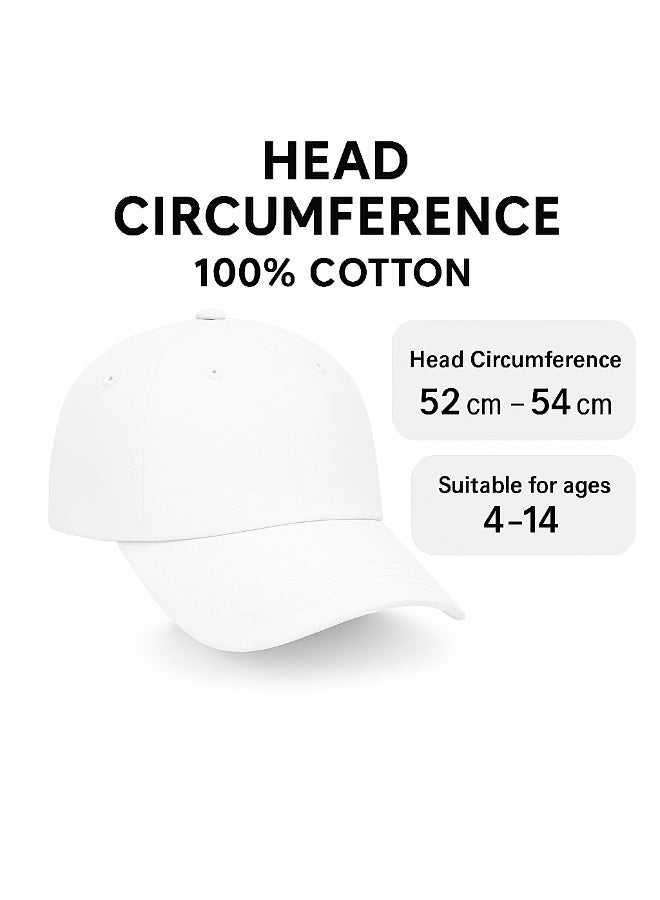 SARAOONT Kids Baseball Cap 100% Cotton Adjustable Hat for Boys and Girls – Soft Breathable Cap with Metal Buckle, Fits Head 52–54 cm (Ages 4–14) - Image 2