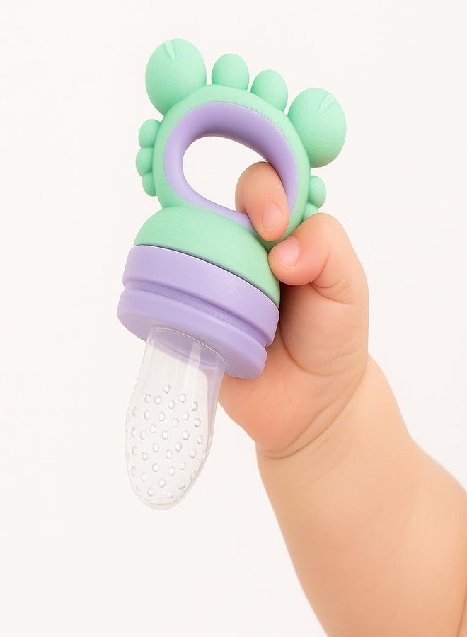 DTR Creation Baby Fruit & Food Feeder ? Silicone Nibbler Teether| Accessory for Babies | BPA-Free | C.Green & Purple - Image 2