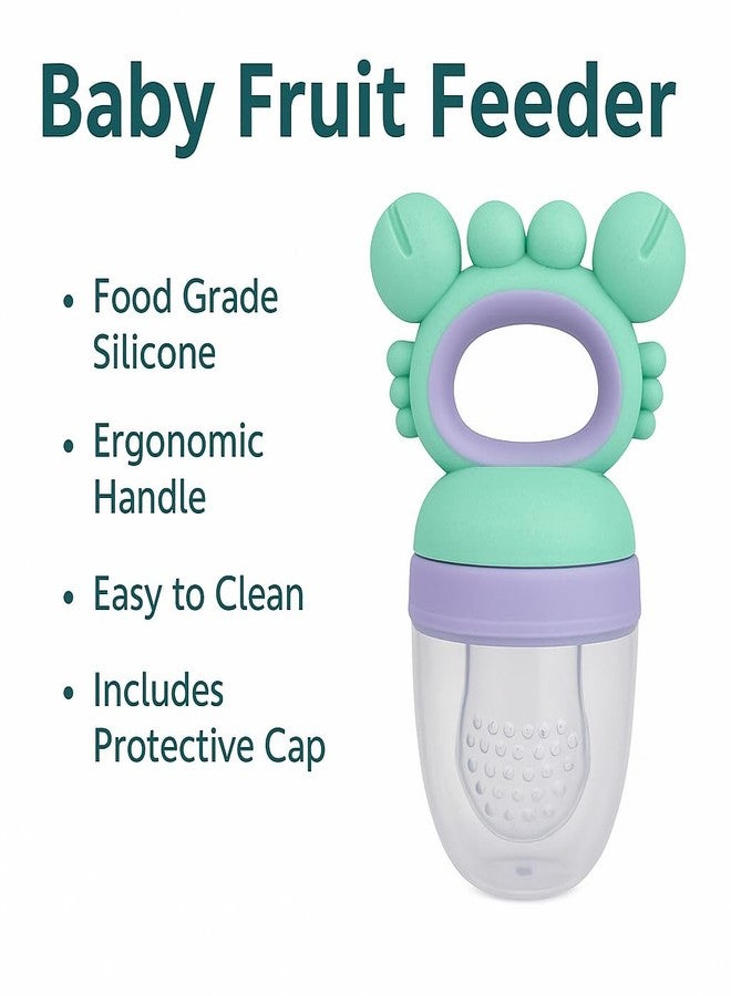 DTR Creation Baby Fruit & Food Feeder ? Silicone Nibbler Teether| Accessory for Babies | BPA-Free | C.Green & Purple - Image 3