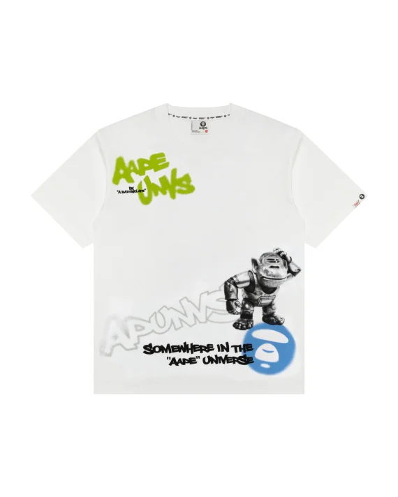 AAPE AAPEUNVS graffiti print tee