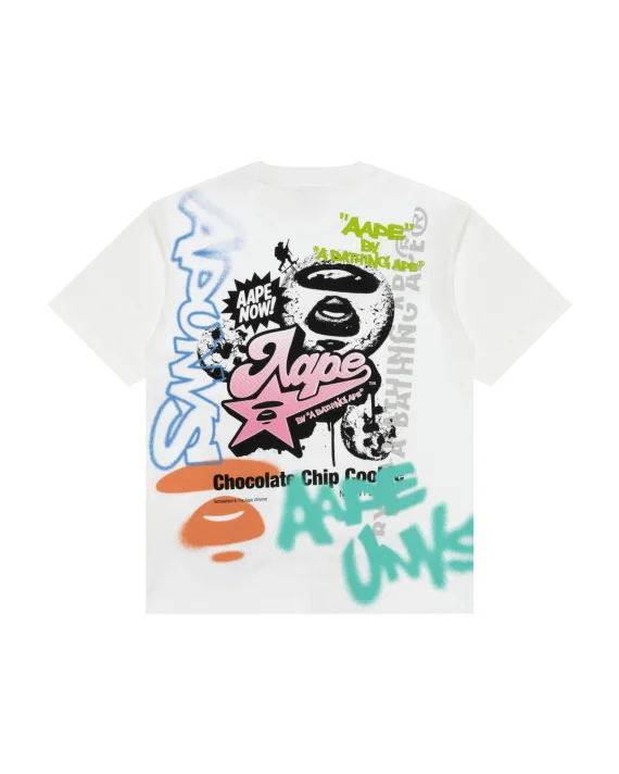 AAPE AAPEUNVS graffiti print tee
