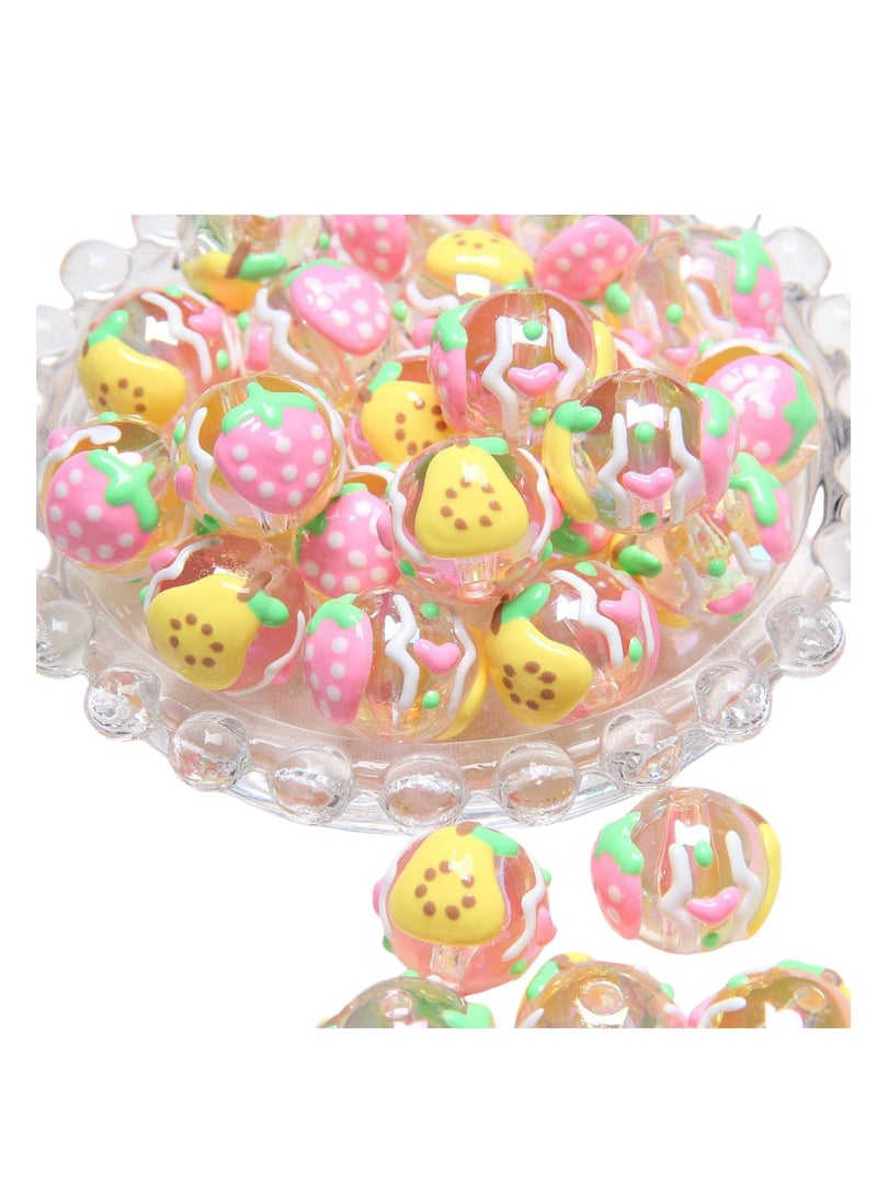Taiahiro 18mmNew heavy oil hand-painted beaded beads, diy beaded jewelry accessories, DIY mobile phone chains, car hanging bag chains, hair rope beaded accessories(1piece/bag)  - Image 1