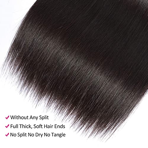 WOWQUEEN 10A Brazilian Straight Human Hair Bundles 10 12 14 Inch 100% Unprocessed Virgin Straight Weave 3 Bundles Deals Human Hair - Image 5
