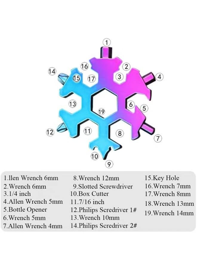402 Stainless Steel Snowflake Wrench，Portable Screwdriver Wrench Bottle Opener Mini Tool  - Image 2