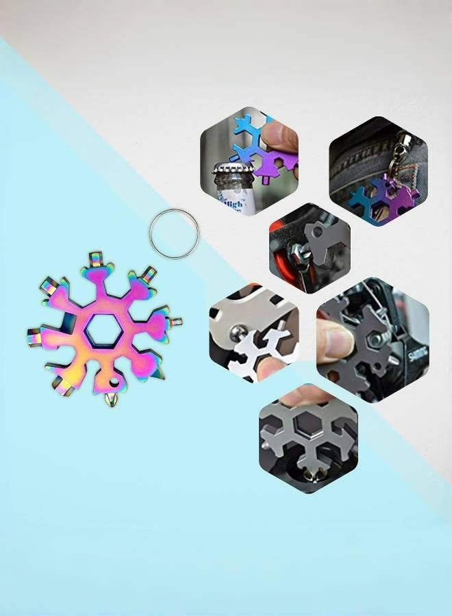 402 Stainless Steel Snowflake Wrench，Portable Screwdriver Wrench Bottle Opener Mini Tool  - Image 3