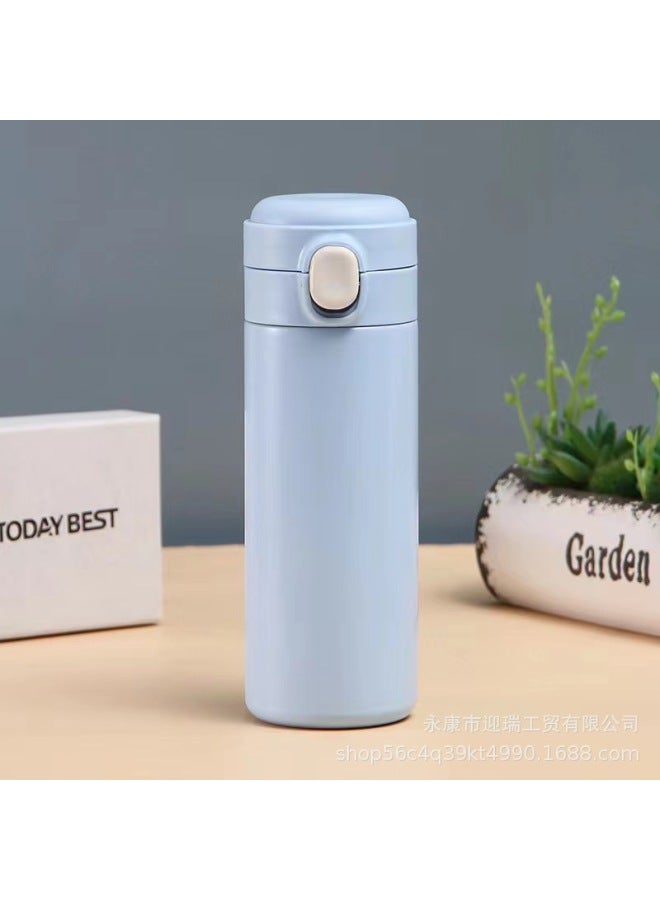 304 Stainless Steel Thermos Cup Car Portable Straight Body Bounce Cover High Color Value Simple Fashion Cup