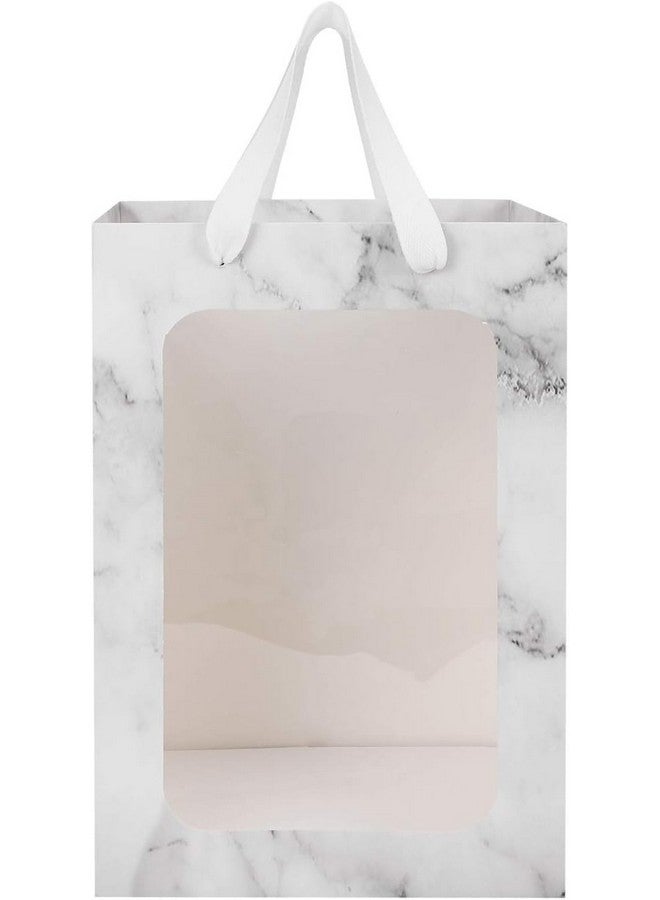 Satyam Kraft SATYAM KRAFT 6 Pcs Marble Print Transparent Bag Goodie Bags With Handle ,Hamper Bag,Carry Bags,Shopping Gift Bag,Valentine Gifting,engagement Presents,Wedding Return Gifts,Birthday,Festivals,Events (White)(Small) - Image 5