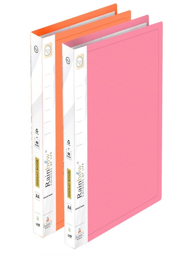 Shuban 40 Pocket Set of 2 A4 Size Presentation Display Book Folder File Binders with Plastic Clear Sleeves Document Organizer for Music Sheets Artwork Drawing for School Office - Image 1