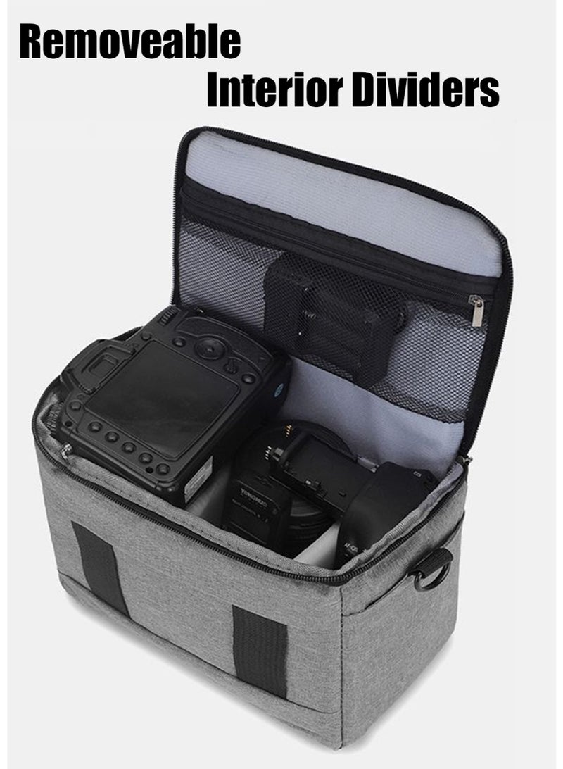 JoyousSto Camera Bag for Photographers, Anti-shock Camera Shoulder Bags Camera Case Compatible for DSLR/SLR/Mirrorless Cameras, 26*15*21cm, Grey - Image 5