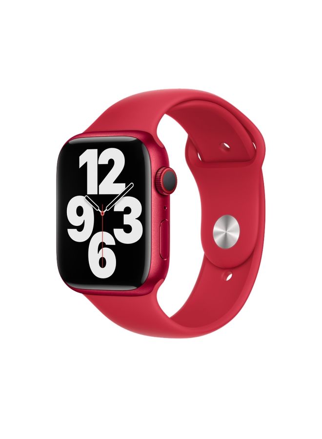 Replacement Strap Silicone Watch Band For Apple Watch Series 9&8&7 41mm / SE 3&SE 2&6&SE&5&4 40mm / 3&2&1 38mm Red