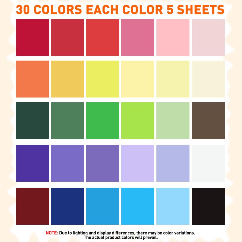 MAXECHO 12" X 12" Colored Cardstock Bulk 150 Assorted Sheets in 30 Colors Construction Paper Card Stock Printer Paper for DIY Crafts, Kids School Supplies, Cricut, 180 GSM - Image 2