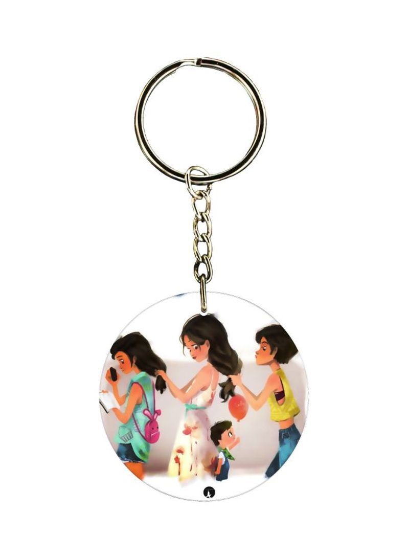 Cartoon Themed Dual Sided Keychain