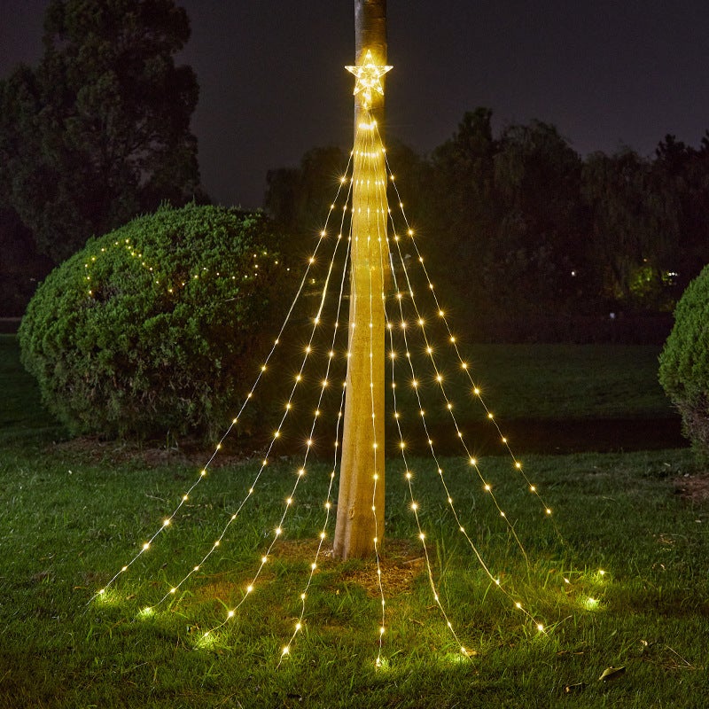 Generic Solar-Powered LED Star String Lights for Outdoor Gardens Solar remote control + USB charging 