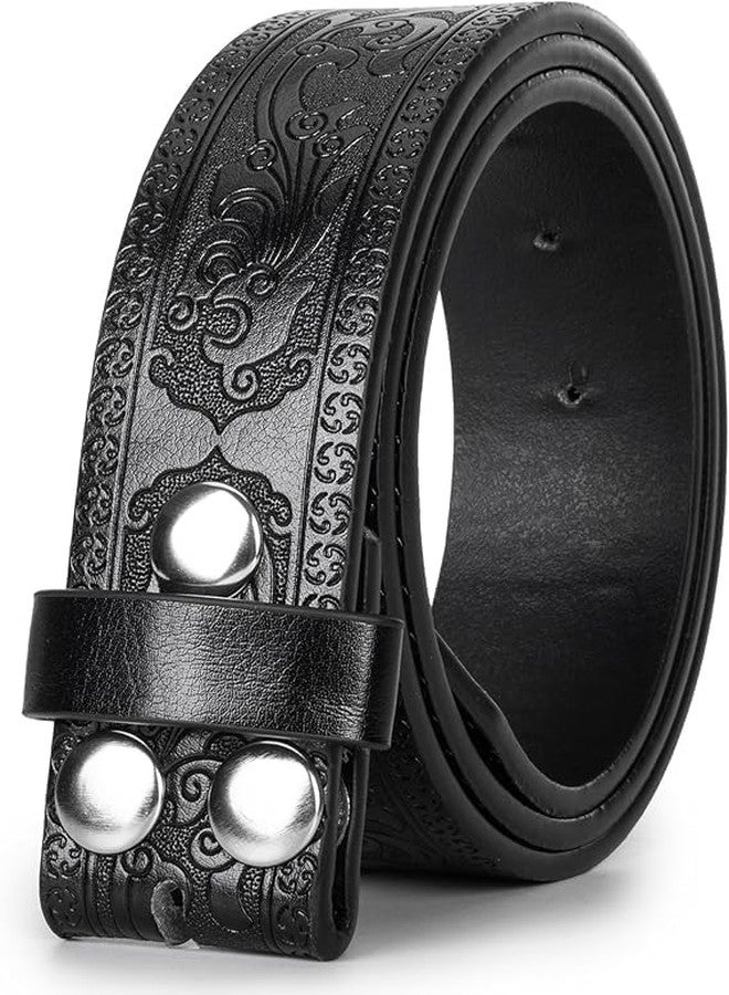 UTOWO Men Women Retro Belt Strap without Buckle 1.5" Wide Classic Western Embossed PU-Leather Belt for Jeans - Image 2