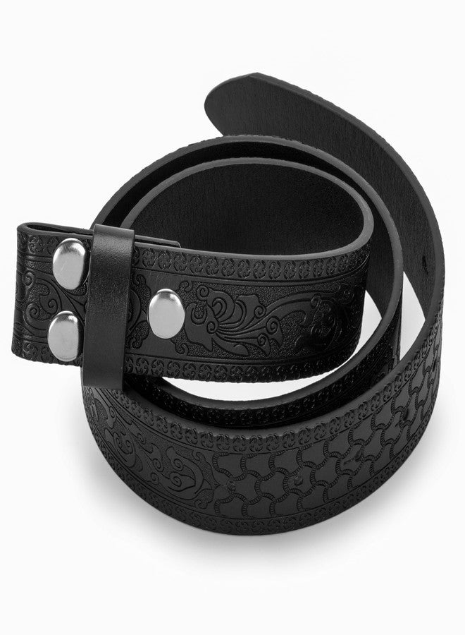 UTOWO Men Women Retro Belt Strap without Buckle 1.5" Wide Classic Western Embossed PU-Leather Belt for Jeans - Image 4