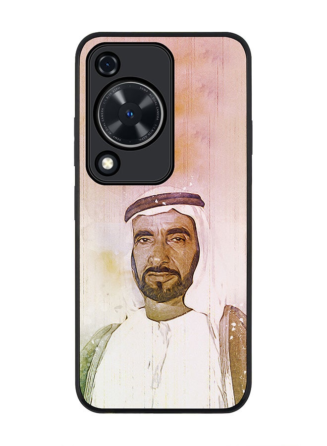 Stylizedd Rugged Black edge case for Huawei nova Y72 / Huawei Enjoy 70 4G, Slim fit Case Flexible Anti Drop TPU Gel Thin Cover -  The Wise Sheikh Zayed - Image 1