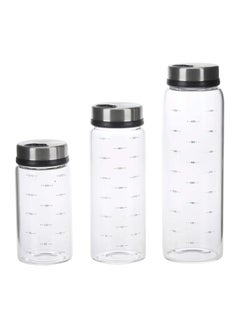 Orchid Borosilicate Spice Jar Set, Spice Jar Set, 3 Piece Glass Jar with Stainless Steel Airtight Lids, Mini Clear Food Storage Jar for Pantry for Masalas, Herbs, Sugar (3PC, 450Ml, 390ML, 270ML)