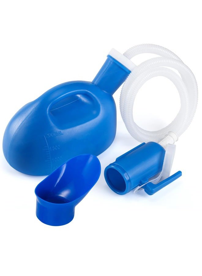 ONEDONE Urinal Pee Bottle Universal Portable 2000 ML with Female Adapter for Hospital Camping Car Travel (Blue) - Image 1