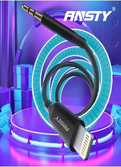 ANSTY 3.5mm Male To Lightning Stereo Audio Aux Cable For Apple iPhone X/XS Max/XR/1/8 Plus/8 White  - Image 1
