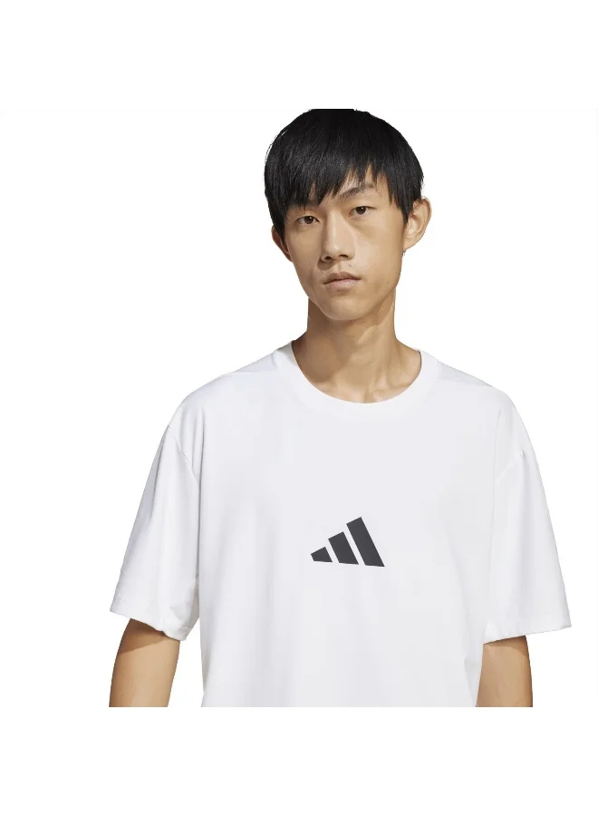 adidas تي شيرت تدريب أبيض رجالي