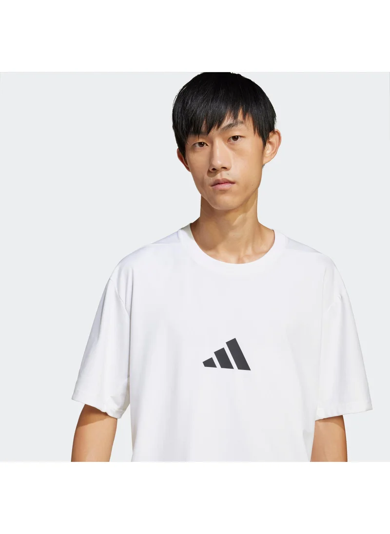 adidas تي شيرت تدريب أبيض رجالي