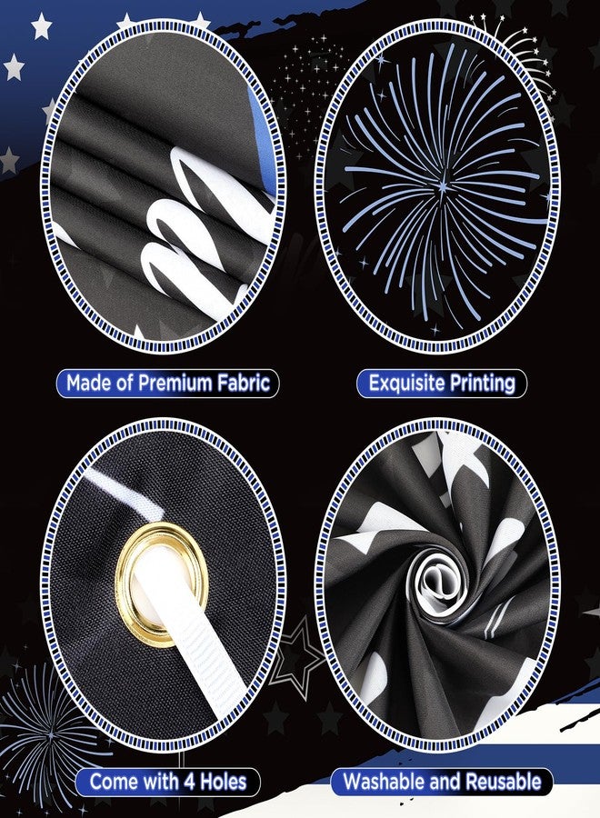 TagreSpike Police Party Decorations It's Not a Party Until The Cops Show Up Banner with 14Pcs Latex Balloons Black White and Blue American Flag Police Theme Party Decor for Police Birthday Grad Retirement Party - Image 4