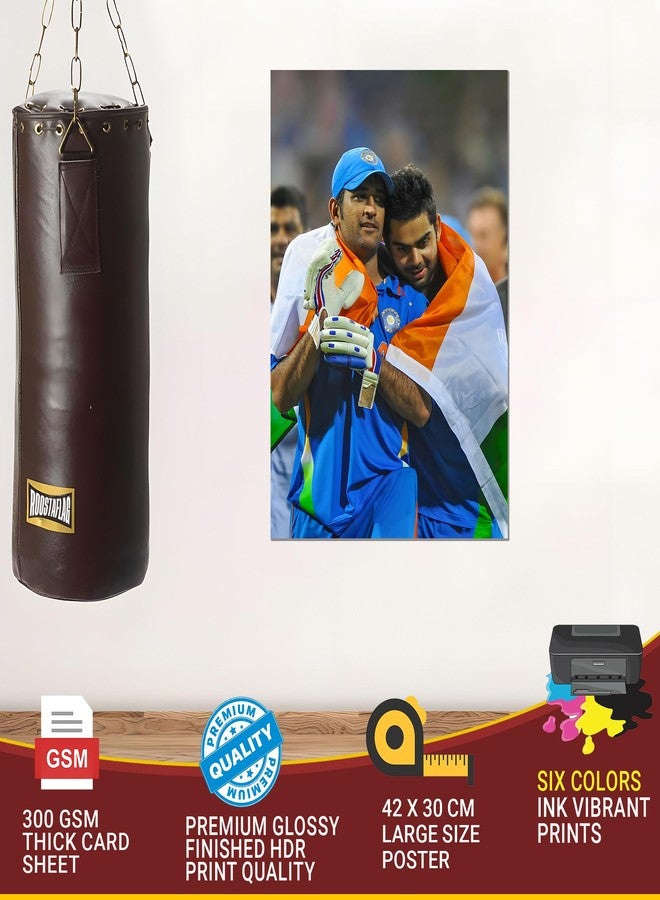 Roostaflag Virat and Dhoni Poster | Cricket Legends Wall Art | Virat Kohli MS Dhoni Poster for Living Room Decor - Image 4