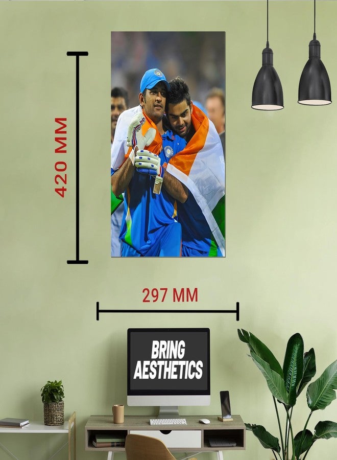 Roostaflag Virat and Dhoni Poster | Cricket Legends Wall Art | Virat Kohli MS Dhoni Poster for Living Room Decor - Image 5