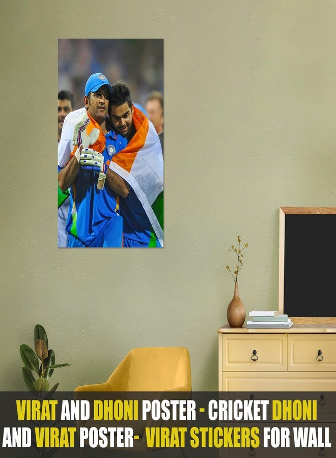 Roostaflag Virat and Dhoni Poster | Cricket Legends Wall Art | Virat Kohli MS Dhoni Poster for Living Room Decor - Image 2