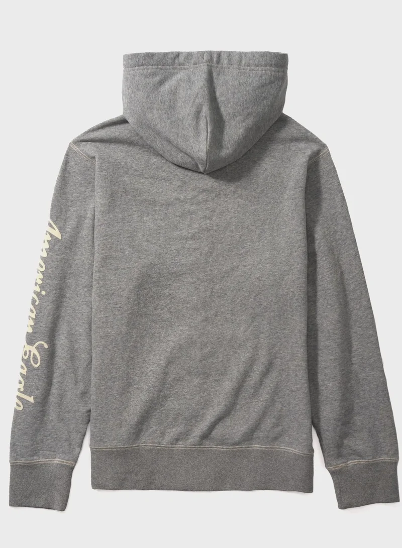 American Eagle Logo Zip Through Hoodie