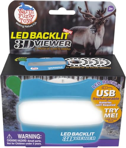 WARM FUZZY Toys LED Backlit 3D Viewer Arctic New 2025 USBC Rechargeable Slide Viewer for Kids Adults Includes 3 Reels with 21 HD 3D Images PatentPending Retro Toy No Light Source Needed - Image 5