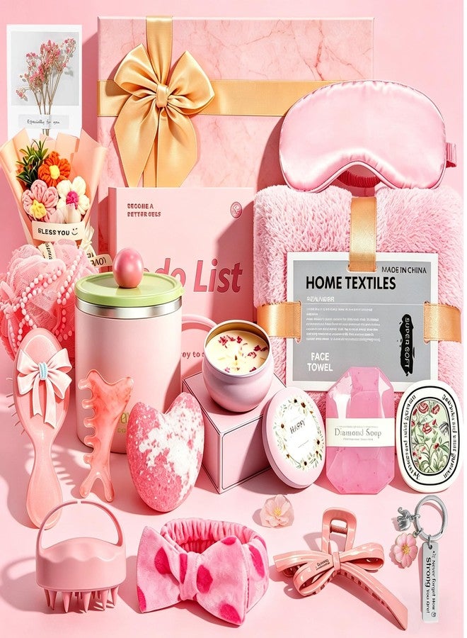 LINMAGCO Birthday Gifts for Women, 18Pcs Happy Birthday Hampers Gift Box , Female Relaxation Self Care Package Spa Bath Set ,Mothers Day Gift,Girl for Friends, Mum, Wife, Sister, Birthday Basket Gift Set Ideas - Image 1