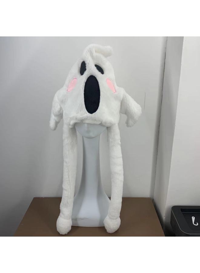 Halloween Hat Pinch Ear Moving Airbag Hat Ghost Colorful Glow Hat Wholesale-Specifications:Big White Goose Hat-Color:60cm Airbag Hat  - Image 2