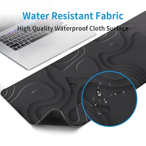 Llzdeuan Large Anime Gaming Mouse Pad Black Solid Geometry Desk Pad Computer Keyboard Mat Non-Slip Rubber Base Office Decor Waterproof Mouse Mat - Image 5