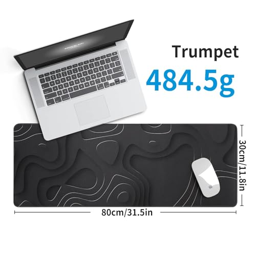 Llzdeuan Large Anime Gaming Mouse Pad Black Solid Geometry Desk Pad Computer Keyboard Mat Non-Slip Rubber Base Office Decor Waterproof Mouse Mat - Image 4