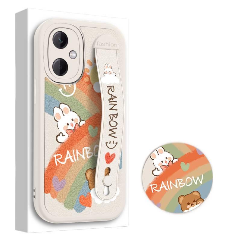 غطاء واقي لـ باللون Rainbow بوظيفة حامل note12/redminote12proplus/redminote12 مع حماية من السقوط وحامل قائم مع مقاوم للصدمات مع تغطية كاملة عملي للاستخدام المتكرر خفيف الحمل - Image 2