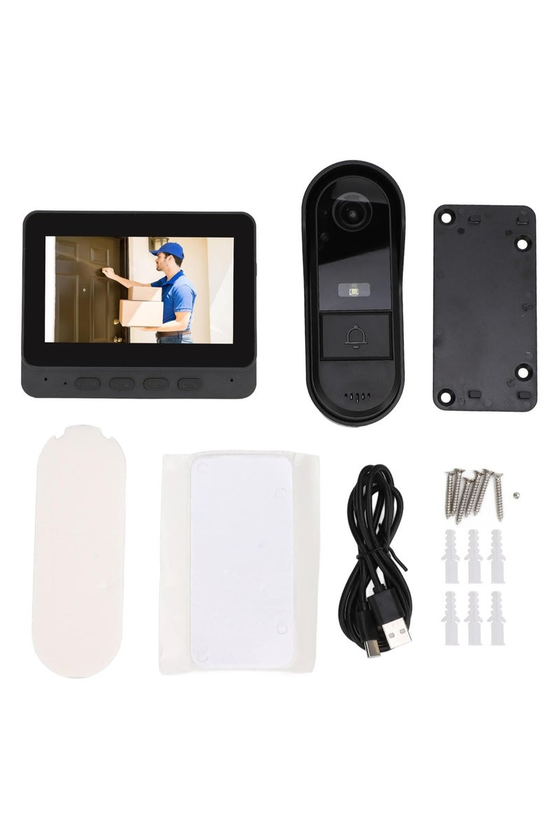 BlueFire 1080P Wireless Video Doorbell with 4.3" Screen – 170° Wide Angle 8MP Camera, Two-Way Audio, Infrared Night Vision, IP66 Waterproof, High-Capacity Battery, Video Intercom System with Included Chime for Home Security - Image 2