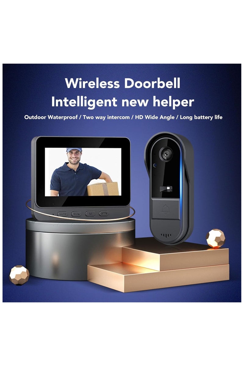 BlueFire 1080P Wireless Video Doorbell with 4.3" Screen – 170° Wide Angle 8MP Camera, Two-Way Audio, Infrared Night Vision, IP66 Waterproof, High-Capacity Battery, Video Intercom System with Included Chime for Home Security - Image 5