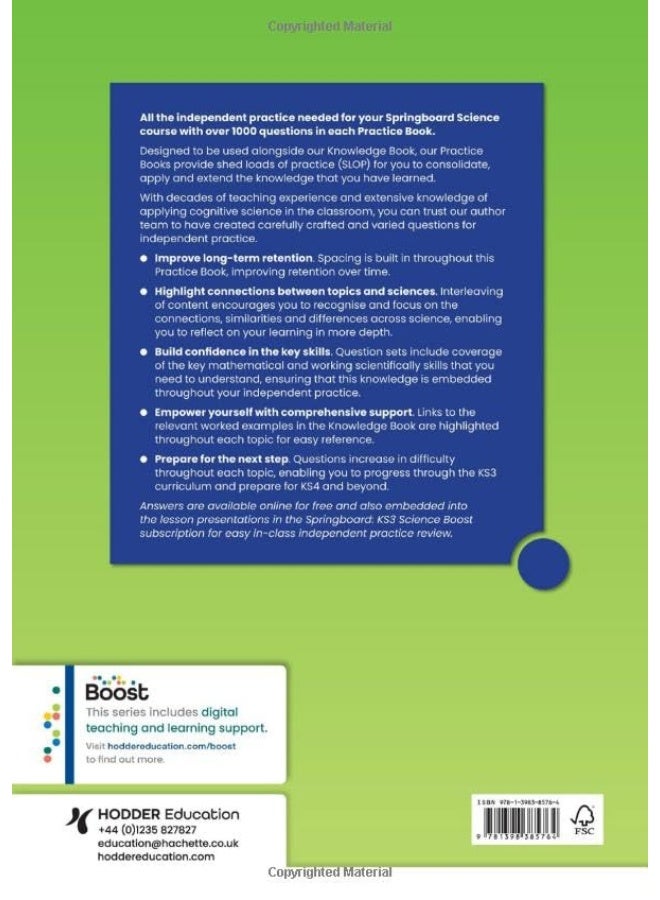 Springboard: KS3 Science Practice Book 3  - Image 2